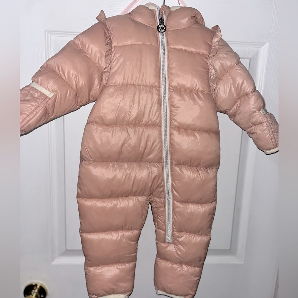 Michael Kors - Snowsuit- Baby Girls Heavy Weight Front Zip Ruffle Pram  6-12 M